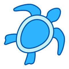 Sea turtle opened flippers, fins in swimming  - icon, illustration on white background, similar style