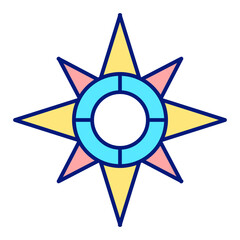 Arrows, compass pointer, compass  - icon, illustration on white background, color style