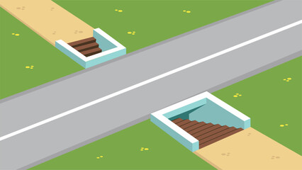 Road and underpass - vector clipart