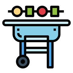 barbecue filled outline icon style