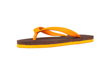 sandals  flip flops color brown orange isolated on white background
