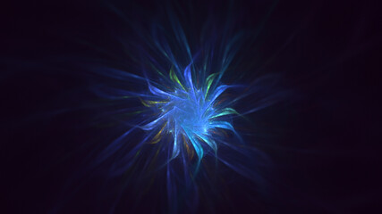 3D rendering abstract multicolor fractal light background