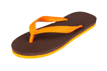 sandals  flip flops color brown orange isolated on white background