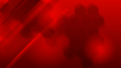 Abstract modern red homeycomb background with diagonal lines.