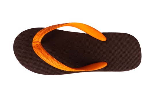 sandals  flip flops color brown orange isolated on white background