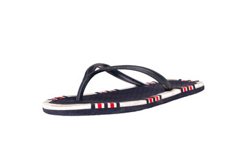 sandals  flip flops color blue woman isolated on white background