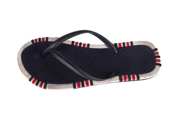 sandals  flip flops color blue woman isolated on white background