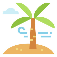 palm tree flat icon style