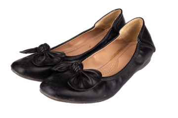 sandals woman color black flower isolated on white background