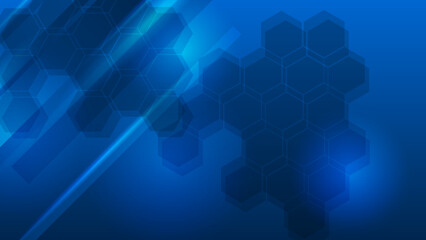 Obraz premium Abstract electric blue hexagonal Technology background. Template brochure corporate design.