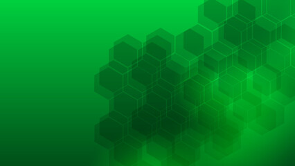 Modern abstract stripes background with green hexagons. Can be used in cover design, book design, website background.