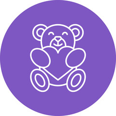 Bear Multicolor Circle Line Inverted Icon