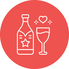 Champagne Multicolor Circle Line Inverted Icon