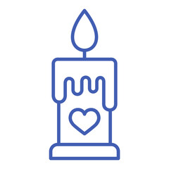 Candle Multicolor Line Icon