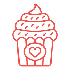 Cupcake Multicolor Line Icon