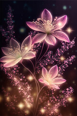 starlight twinkles flowers Generative AI