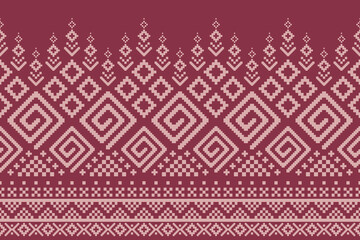 Pink traditional ethnic pattern paisley flower Ikat background abstract Aztec African Indonesian Indian seamless pattern for fabric print cloth dress carpet curtains and sarong