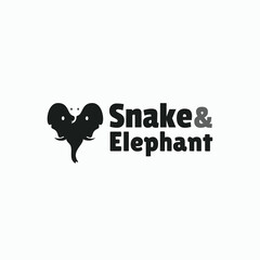 snake elephant combination - animal logo - pet - wild life