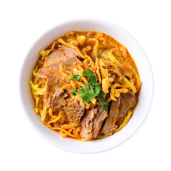 Northern Thai food (Khao Soi), Spicy curry noodles soup with beef