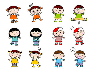 可愛い子どものイラストセット・カラー