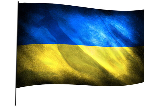 Isolated waving flag of the Ukraine