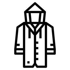 raincoat line icon style