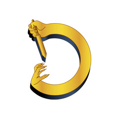 D letter logo for Demons - Demons hunter concept