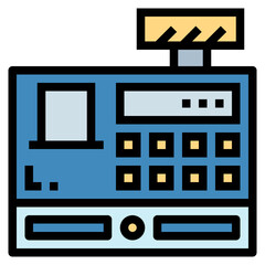 cash register filled outline icon style