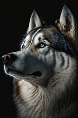 Obraz premium A fabulous husky, husky dog, serious