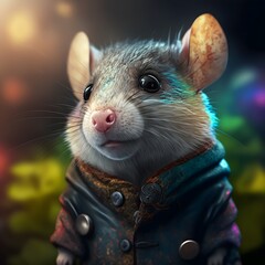 Portrait of a Mouse dressed in Clothing