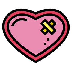 Obraz premium heart filled outline icon style