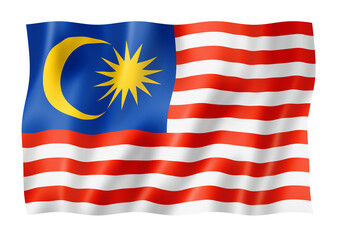 Malaysian flag isolated on white