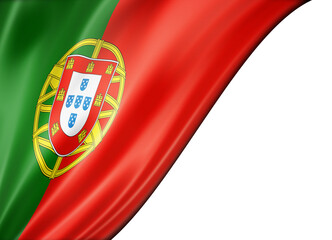 Portuguese flag isolated on white banner