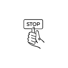 Stop Protest Line Style Icon Design