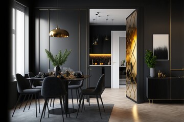 Designing a Minimalist Apartment with a Timeless Twist: Using AI-Generated 3D Renderings for Unique Domestic Architecture, Furniture Design, Interior Decor, and Indoor Art Illustrations, Chair, Stofa