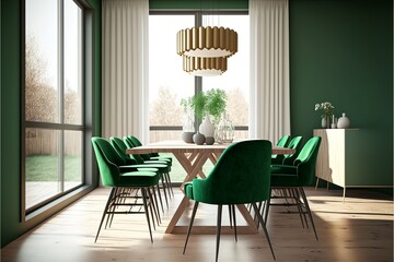 Fototapeta premium Designing a Minimalist Apartment with a Timeless Twist: Using AI-Generated 3D Renderings for Unique Domestic Architecture, Furniture Design, Interior Decor, and Indoor Art Illustrations, Chair, Stofa
