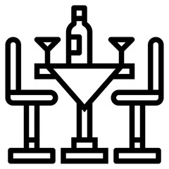 dinner line icon style