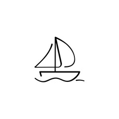 Boat Line Style Icon Design