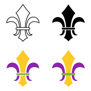Fleur De Lis in flat style isolated