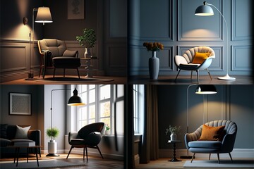 3D Generative AI Renderings of a Minimalist Apartment with Unique and Timeless Domestic Architecture, Modern, Luxury, Top, Chairs, Stofa, Furniture Design, Indoor Art Illustrations and Designer Vases