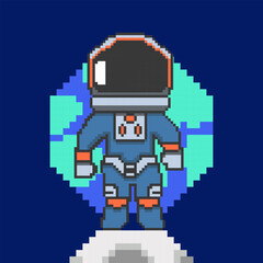 Obraz premium astronout pixel art design vector