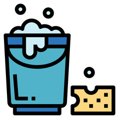 bucket filled outline icon style