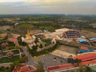 Ayutthaya, Thailand. 07 January  2023, Wat Tako, Ornate Buddhist temple topped with golden spires, known for the mummified remains of a former abbot.