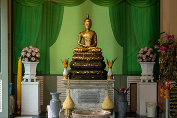 Ayutthaya, Thailand. 07 January  2023, Wat Niwet Thammaprawat Ratchaworawihan Buddhist temple...
