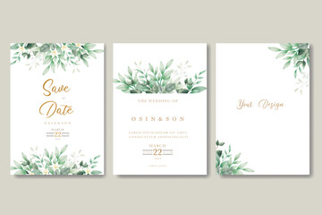 Elegant Watercolor Floral Wedding  Card Template
