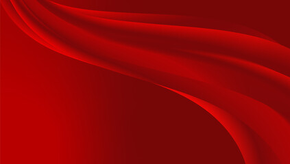Red luxury fabric background with copy space. Red gradient silk fabric background or wallpaper