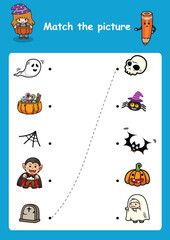Fototapeta premium match the picture education game for children vector illustration