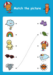 match the picture education game for children vector illustration