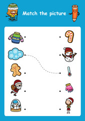 match the picture education game for children vector illustration