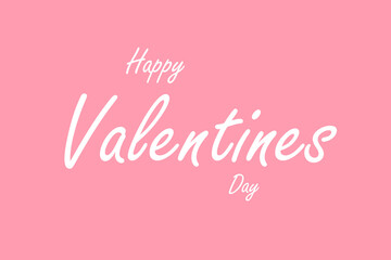 Lettering Happy Valentines Day banner. Valentines Day greeting card template with typography text happy valentine`s day and pink heart and line on background.